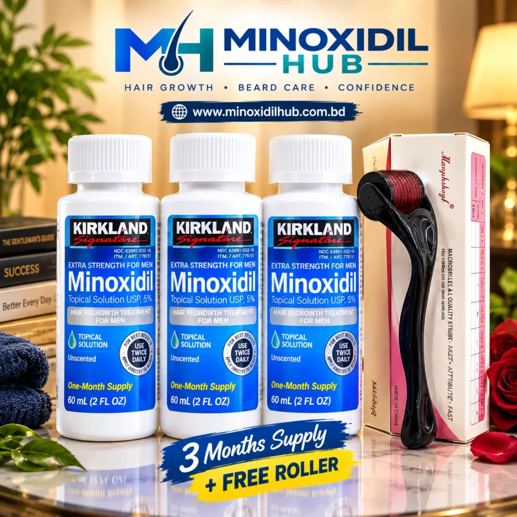 Kirkland Minoxidil Three Months supply & Get Derma Roller Free
